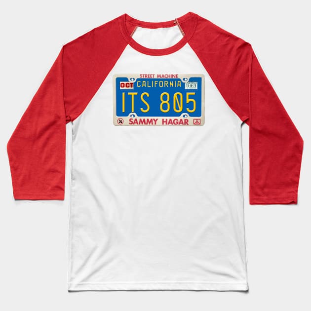 Sammy Hagar - It's 8:05 (Time to Rock) License Plate Baseball T-Shirt by RetroZest